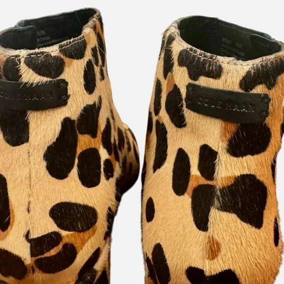 Cole Haan Grand Ambition Tan and Black Leopard Ankle Boots 5.5 EUC - Picture 12 of 14